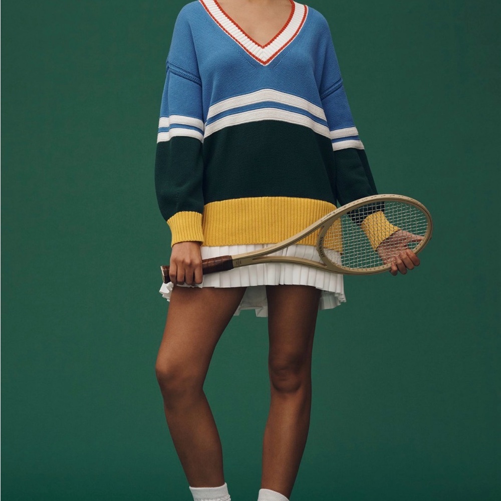 Daily Practice Colorblock V-Neck Sweater Dress